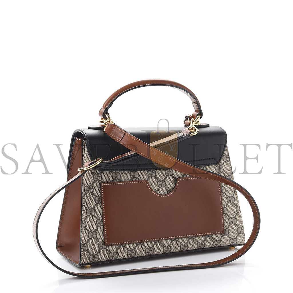 g*u*i gg S*p*e monogram calfskin small padlock top handle bag beige black cuir 43188  (28*19*11cm)
